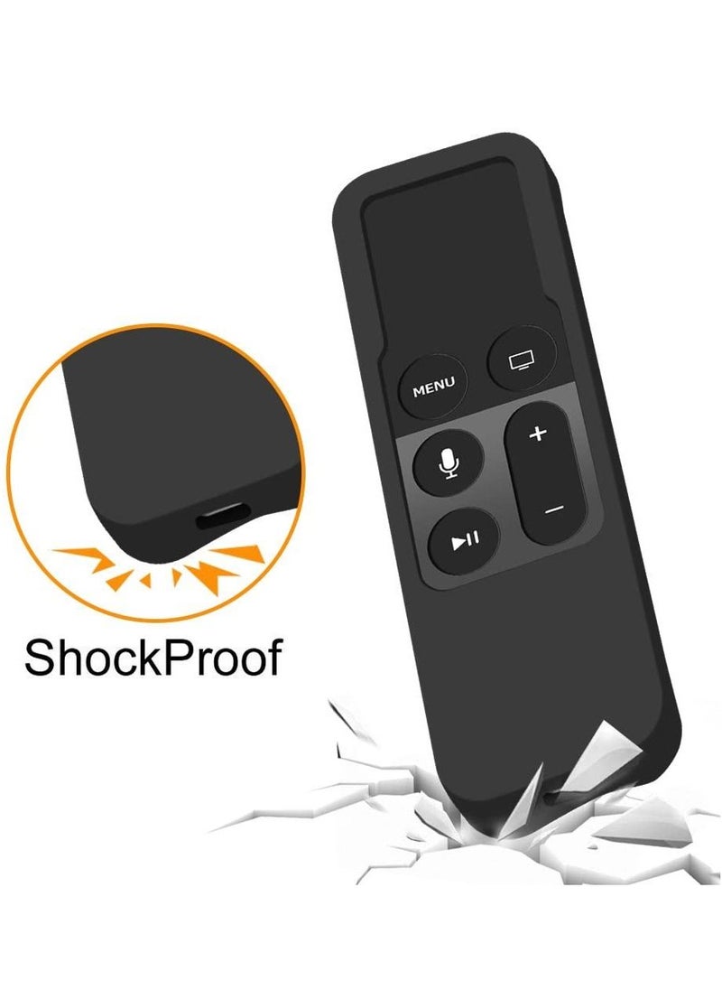 KASTWAVE - Remote Case for Apple TV 4th Generation Protective Case for Apple TV Siri Remote 2021 Lightweight Anti Slip Shockproof Silicone Cover for New Apple TV 4K /Gen 4 Siri Remote Controller(Black) - Image 1