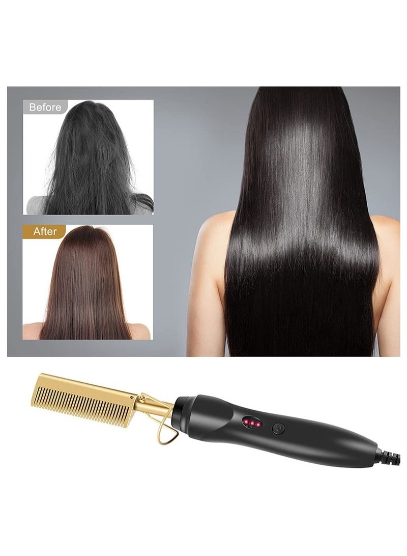 ELTRAZONE Electric Hot Flat Hair Straightening Smoothing Heating Iron Comb Brush - Image 3