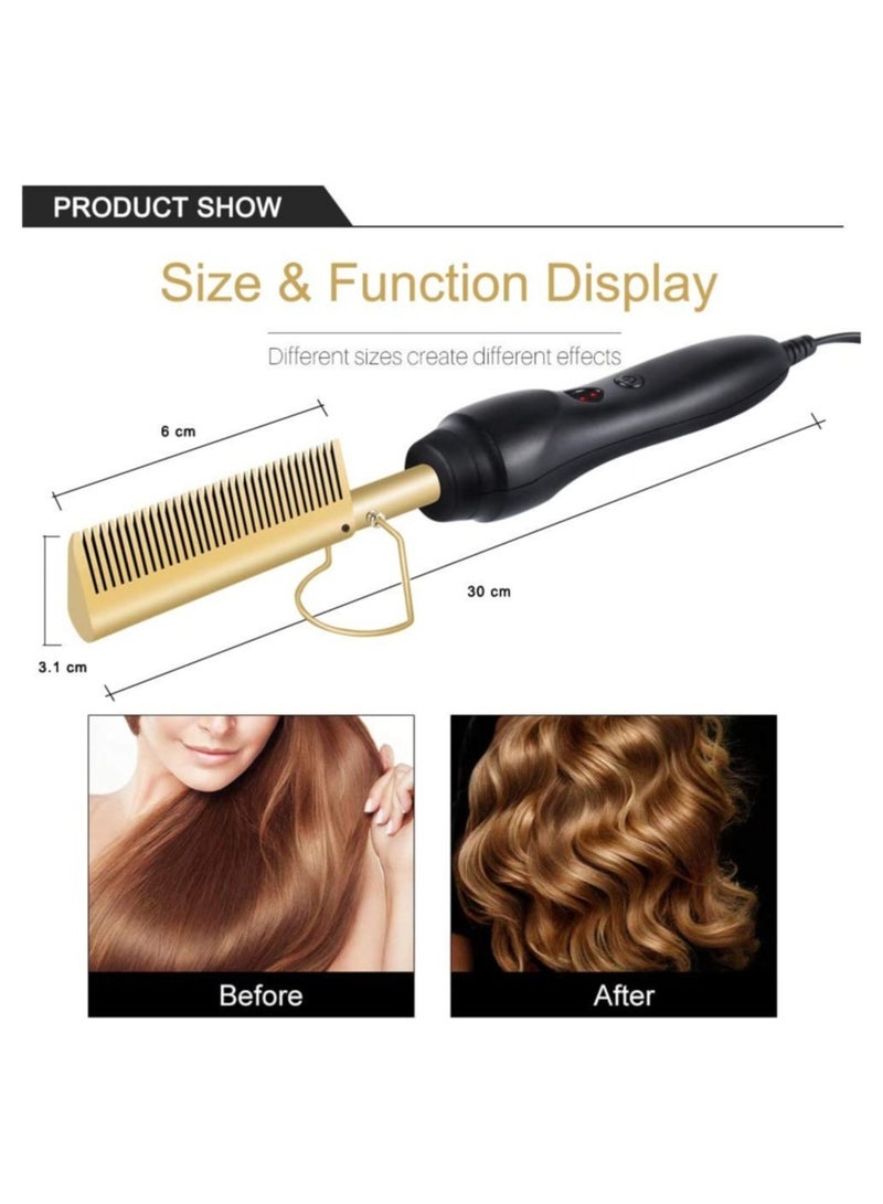 ELTRAZONE Electric Hot Flat Hair Straightening Smoothing Heating Iron Comb Brush - Image 4