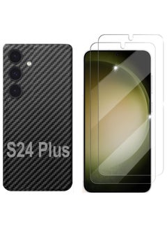 SARAOONT Samsung Galaxy S24 Plus 1 Piece Carbon Fiber Skin Wrap and 2 Piece 10H Screen Protectors  - Image 1