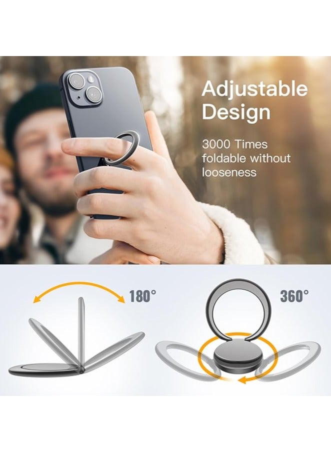 Phone Ring Holder, 360 Degree Rotation Metal Finger Grip Adjustable Cellphone Stand for Magnetic Car Mount, Compatible with iPhone, Galaxy, Pixel and More Smartphone (Black)  - Image 2