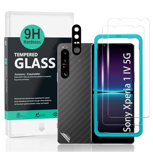 Ibywind Screen Protector for Sony Xperia 1 IV 5G(6.5") 2 Pack+1 Pack Camera Len Protector+1 Back Film,9H Tempered Glass,HD,Scratch Resistant,Bubble Free,Easy Install - Image 1