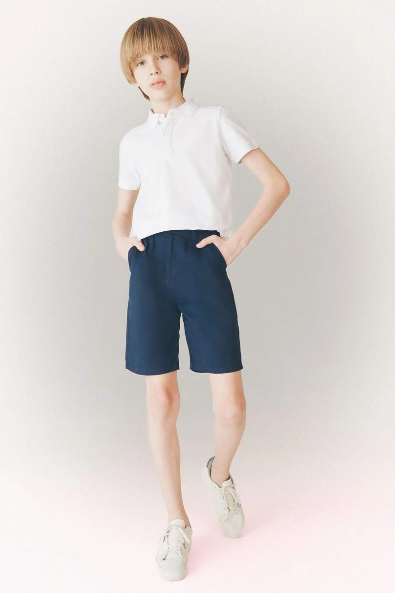 ديفاكتو Boy Regular Fit Gabardine Shorts