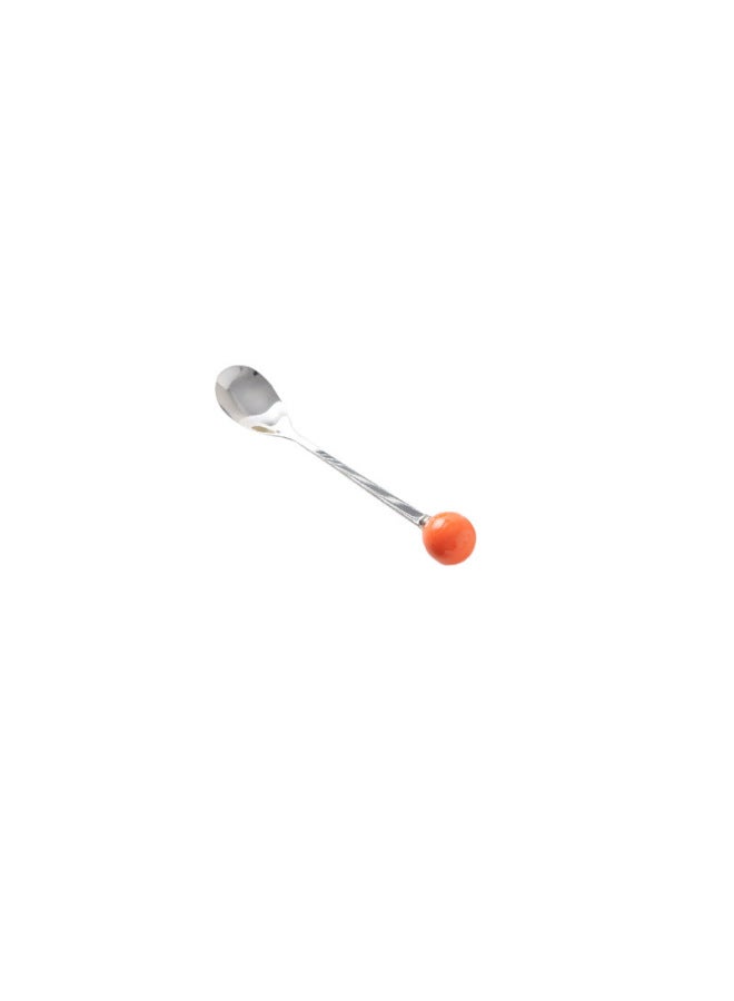 Cream Style Advanced Fruit Fork Suit Multi-purpose Ceramic Cheese Storage Can Bar Decoration Good Hand Ceremony-Specification:Orange Spoon - Image 1