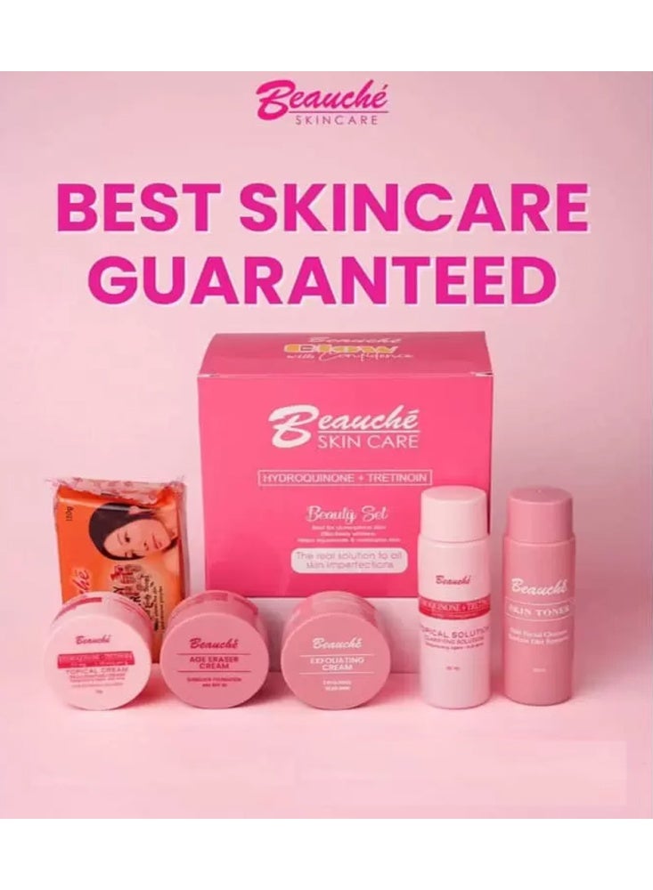 BEAUCHE Complete Skin Care Beauty Set with Beauty Bar Soap, Skin Toner, Age Eraser Cream, Exfoliating Cream and Topical Skin Care Products for Daily Facial Cleansing and Personal Beauty Routine - Image 2