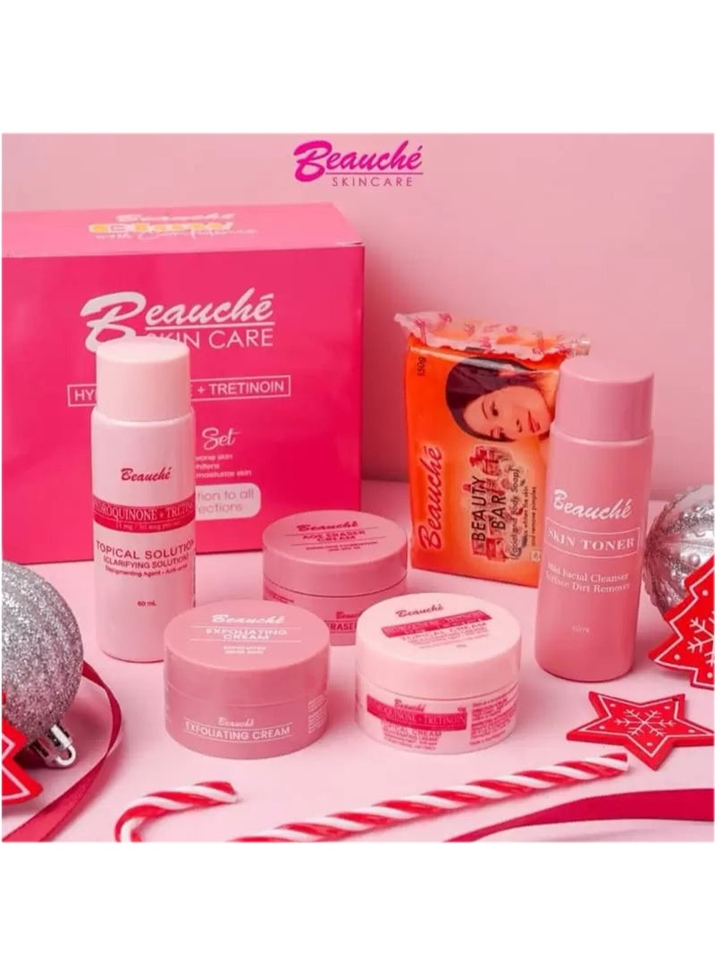 BEAUCHE Complete Skin Care Beauty Set with Beauty Bar Soap, Skin Toner, Age Eraser Cream, Exfoliating Cream and Topical Skin Care Products for Daily Facial Cleansing and Personal Beauty Routine - Image 3