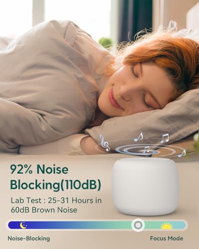 Babelio White Noise Sound Machine for Adults Kids Baby, Mini, 15 Non-looping Sounds, Timer, Memory Function, Easy to Pocket and Travel White 2 Pack - Image 3
