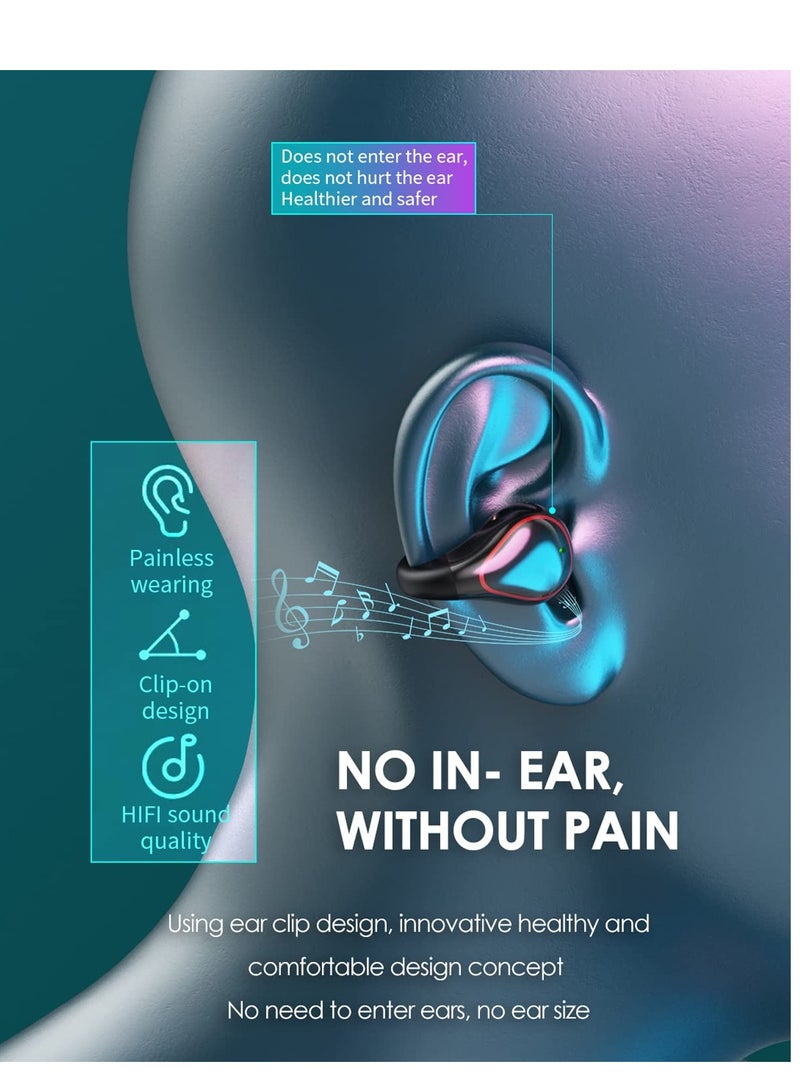 Single Earbud Open Ear Headphones Wireless Bluetooth True Wireless Open Earbuds, Mini Small Open Earbuds for iPhone Android, Tiny Bone Ear Bud with Mic Earphones for Small Ear Canals Running Cycling W - Image 4