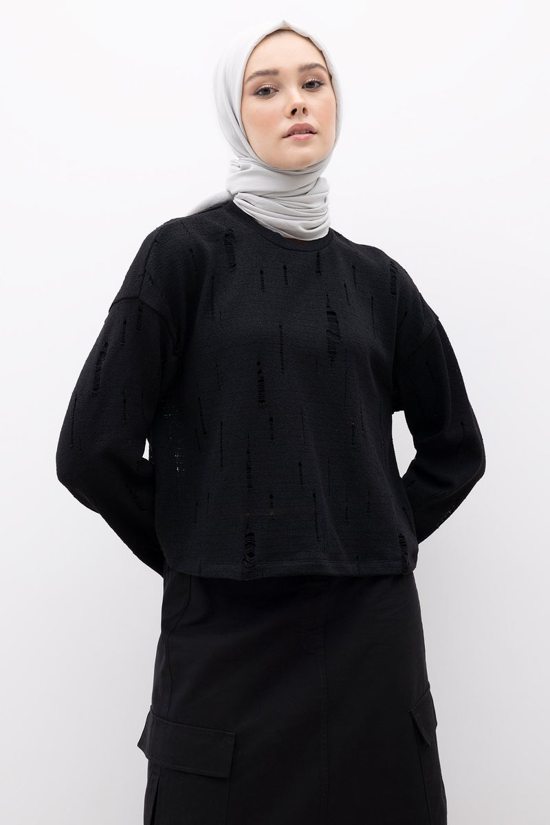 ديفاكتو تونيك كم طويل بقصة عادية بياقة مستديرة  - Image 1