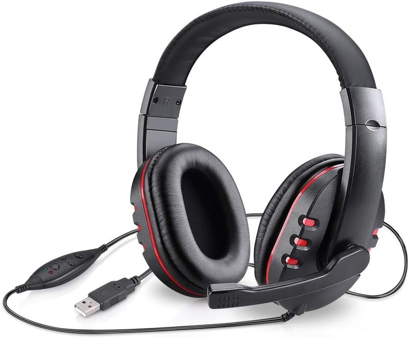 Picozon USB Gaming Headset Headphone with Microphone for PS4, PS5, Multi-Device Gaming - Image 1