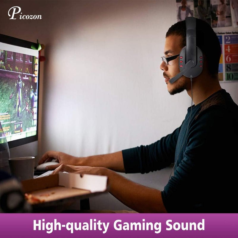 Picozon USB Gaming Headset Headphone with Microphone for PS4, PS5, Multi-Device Gaming - Image 2