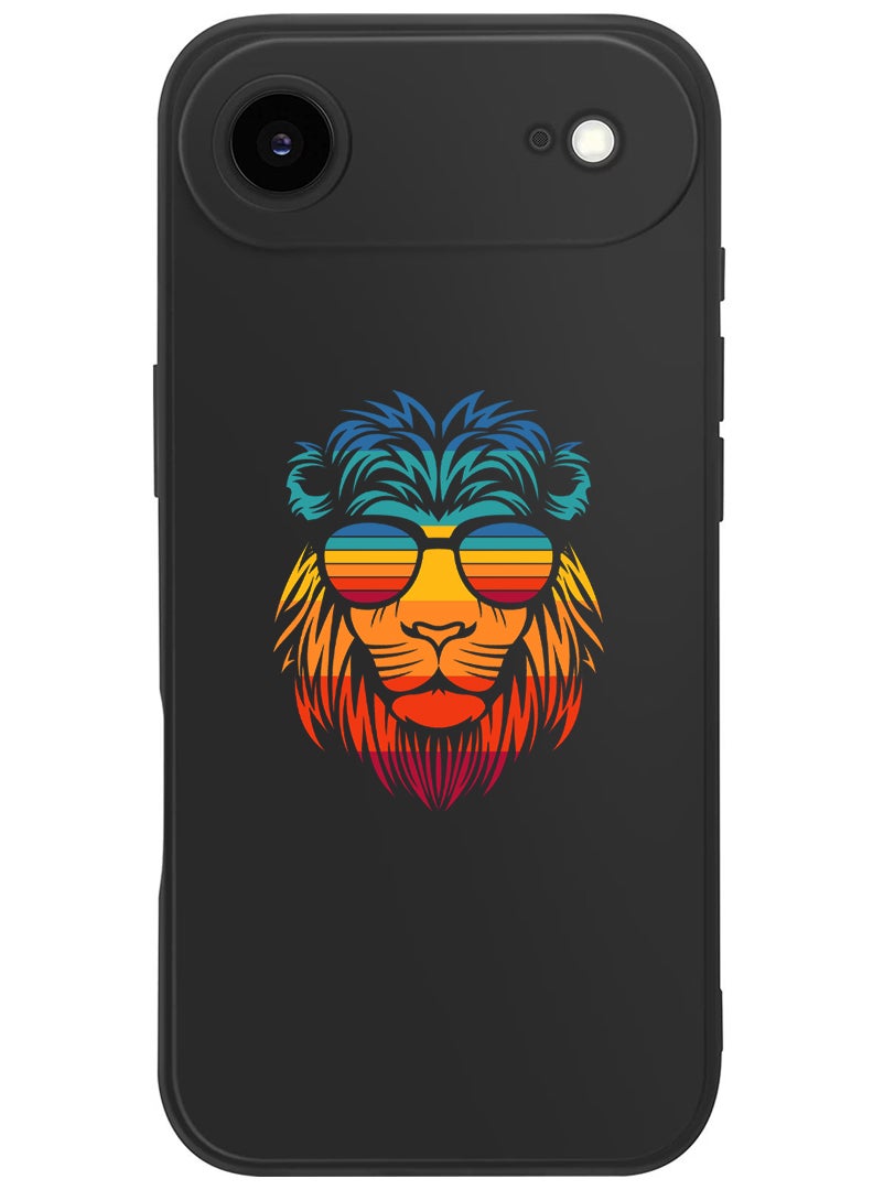 Theodor Protective Slim Fit Case Liquid Silicone Cover with Full Body Protection Anti-Scratch Shockproof Case For Apple iPhone 17 Air (Black) lion - Image 1