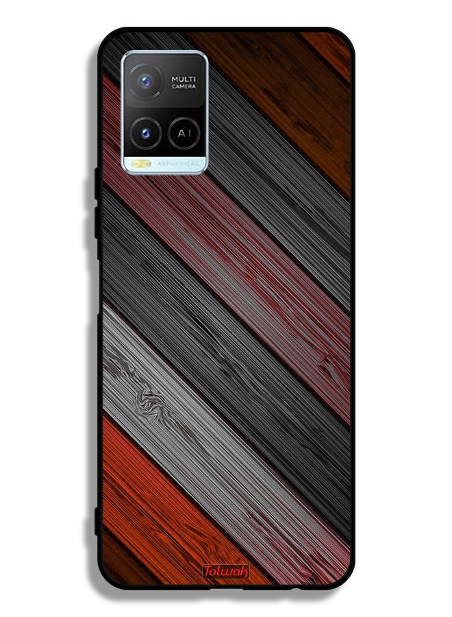 Tolwak غطاء حماية لهاتف فيفو Y21 بنمط خشبي ملون - Image 2