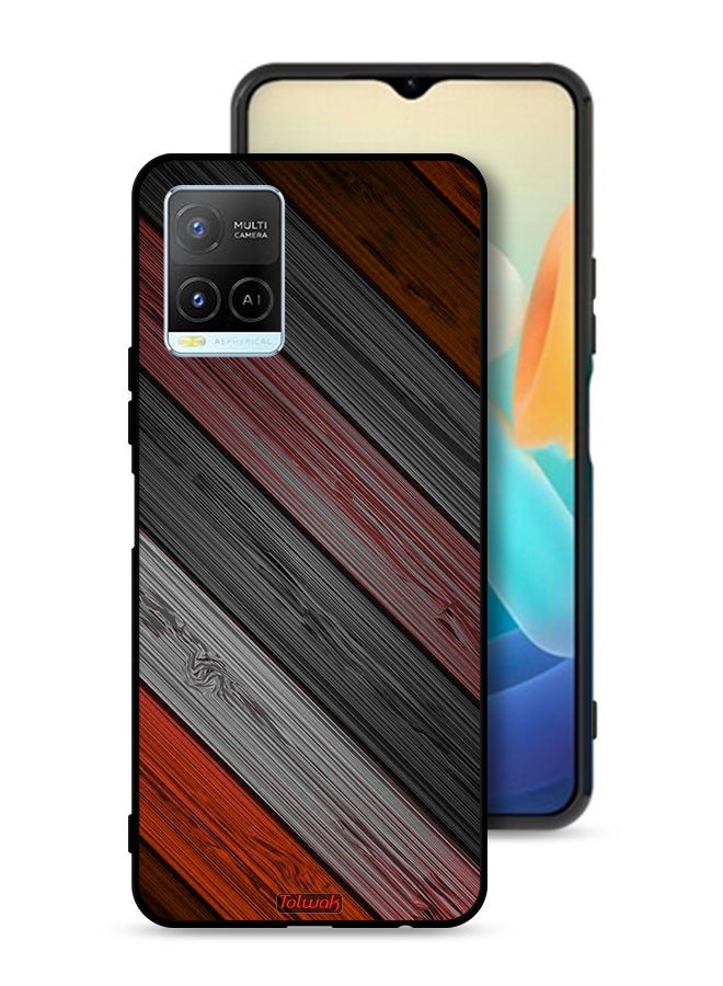 Tolwak غطاء حماية لهاتف فيفو Y21 بنمط خشبي ملون - Image 1