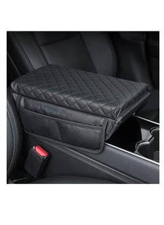 KASTWAVE Car Armrest Cushion, Carbon Fiber Leather Auto Center Console Pad, Memory Foam Armrest Box with Storage Bag, Universal Fit for Most Vehicles, Black, 1 Pcs  - Image 5