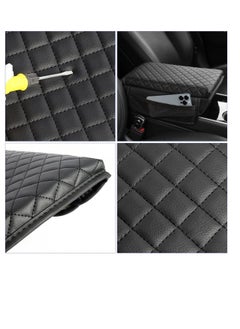 KASTWAVE Car Armrest Cushion, Carbon Fiber Leather Auto Center Console Pad, Memory Foam Armrest Box with Storage Bag, Universal Fit for Most Vehicles, Black, 1 Pcs  - Image 3