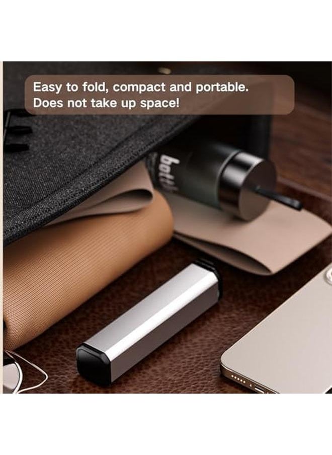 Generic - Travel Essentials Phone Holder Handsfree Cell Phone Stand Selfie Stick Airplane Folding Desktop Phone Stand Fully Adjustable Foldable Desk Accessories Compatible With All Phones Gray - Image 1