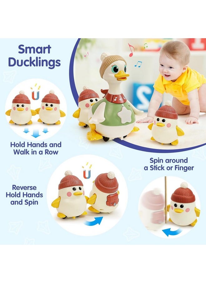 HOLA HOLA Baby Toys 6-12 Months Musical Dancing Duck Toy Set with Mama and Babys Tummy Time Toys, Crawling and Interaction Modes 1 Year Old Girl Boy Baby Easter Gifts Stocking Stuffers  - Image 4