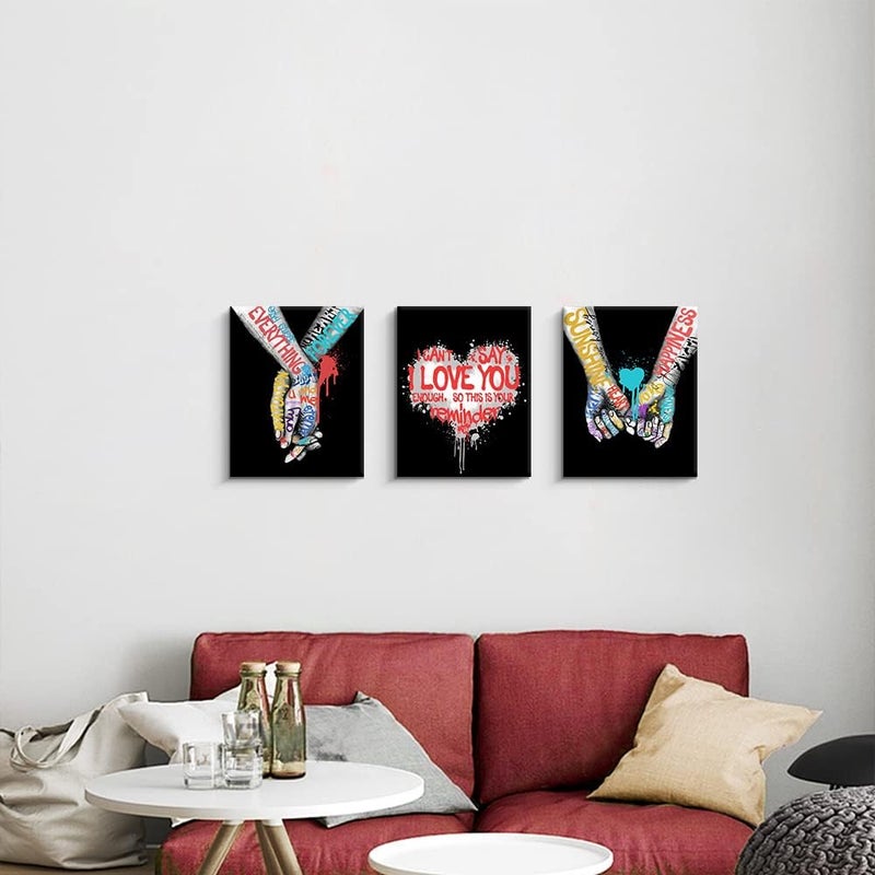 Pinetree Art Love and Hand in Hand Canvas Wall Decor - Image 2