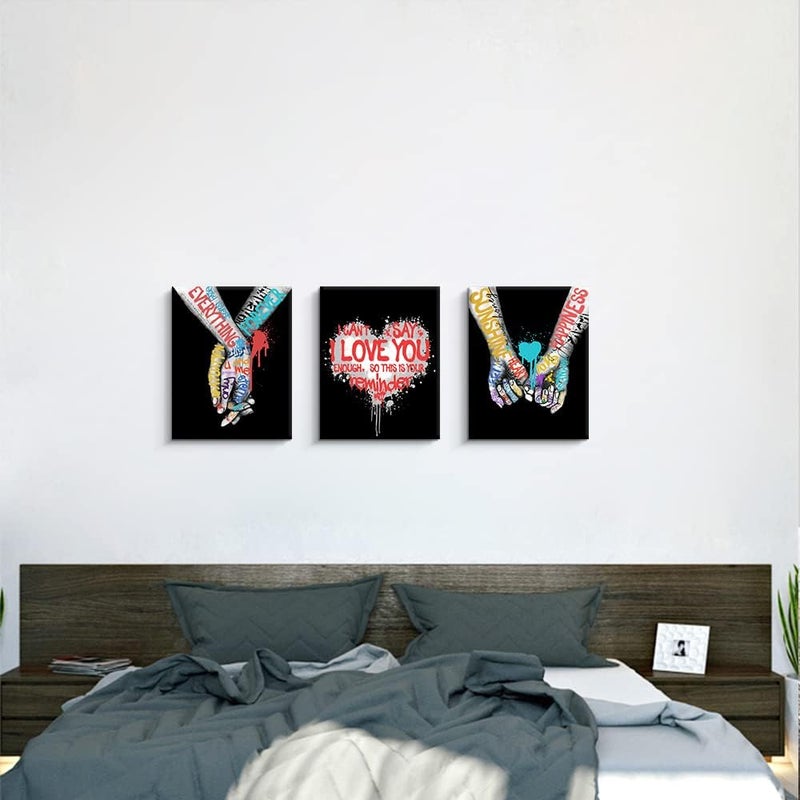 Pinetree Art Love and Hand in Hand Canvas Wall Decor - Image 3