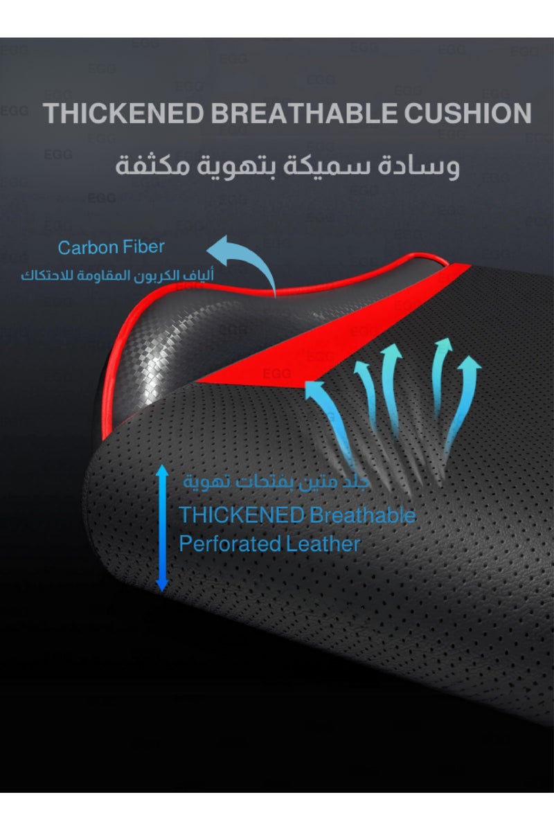 إج كرسي ألعاب رياضي إلكتروني قابل للتعديل,كرسي كمبيوتر مكتبي من الجلد, كرسي قيمنق مريح , كرسي داعم للفقرات القطنية مريح مع مسند ذراع ومسند مريح للرأس مع مسند للقدمين، دوران 360 درجة، أحمر - Image 5