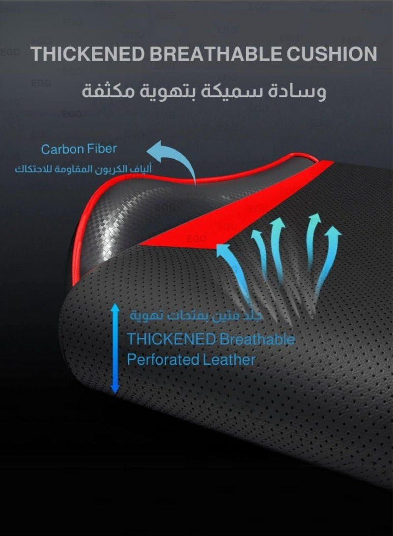 إج كرسي ألعاب قيمنق رياضي إلكتروني قابل للتعديل,كرسي كمبيوتر مكتبي من الجلد, كرسي قيمنق مريح , كرسي داعم للفقرات القطنية مريح مع مسند ذراع ومسند مريح للرأس مع مسند للقدمين، دوران 360 درجة، أحمر - Image 5