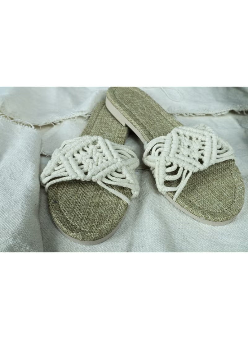 انتيكيانو سليبر مكرمي – تصميم بوهيمي يدوي من القطن – المقاسات 40 - Image 3