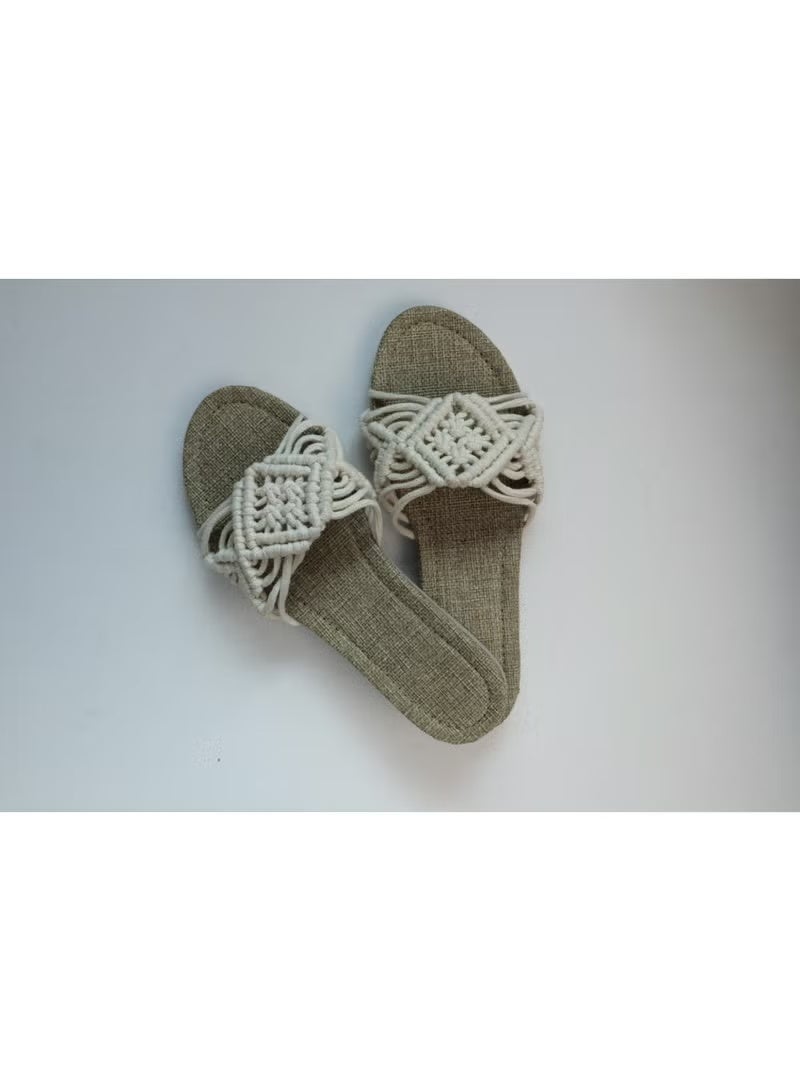 انتيكيانو سليبر مكرمي – تصميم بوهيمي يدوي من القطن – المقاسات 40 - Image 2