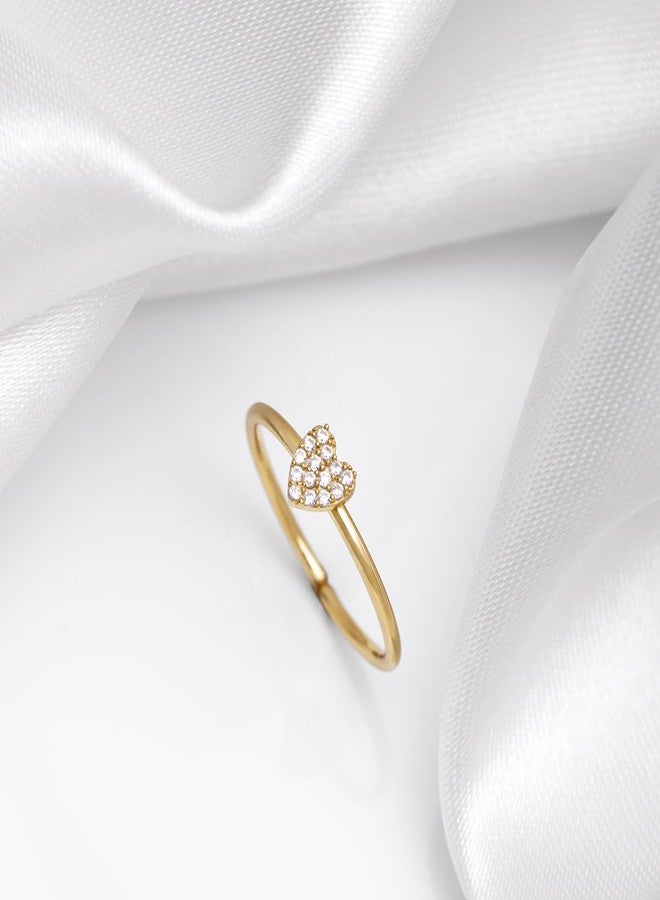 ZAVYA 925 Sterling Silver Mini Heart Gold Plated Ring | Gifts For Women And Girls | With Certificate of Authenticity and 925 Hallmark - Image 2