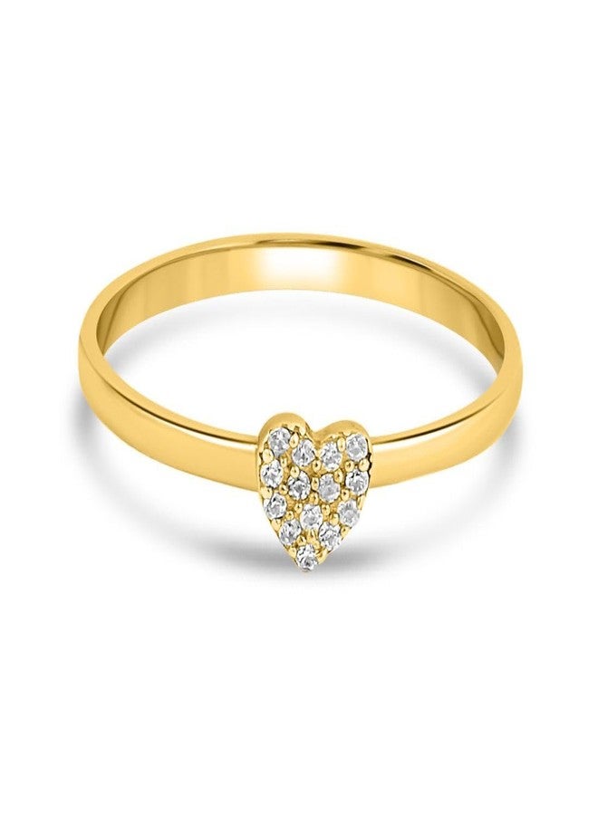 ZAVYA 925 Sterling Silver Mini Heart Gold Plated Ring | Gifts For Women And Girls | With Certificate of Authenticity and 925 Hallmark - Image 1