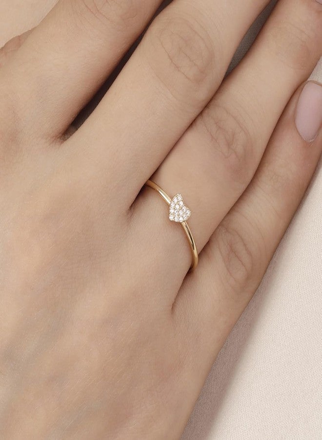 ZAVYA 925 Sterling Silver Mini Heart Gold Plated Ring | Gifts For Women And Girls | With Certificate of Authenticity and 925 Hallmark - Image 3