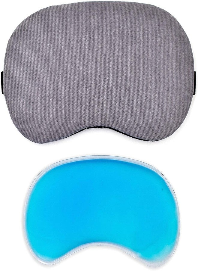NEEV ENTERPRISE (PACK OF 1) Eye Mask For Sleeping Men Women With Cooling Gel For Night Deep Sleep, Dark Circles, Puffy Eye's, Dry Eyes And Eye Fatigue (GREY COLUR) - Image 1