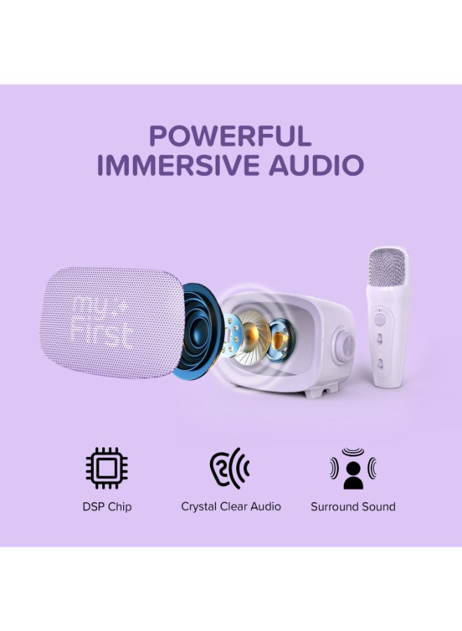 myFirst Voice 2 | Kids Portable Karaoke Machine w/ Wireless Mic, Lightweight, Rechargeable Battery, 5 Voice Changing Filter, Bluetooth Speaker, SD Card Slot, Wide Compatibility - Blue - Image 4