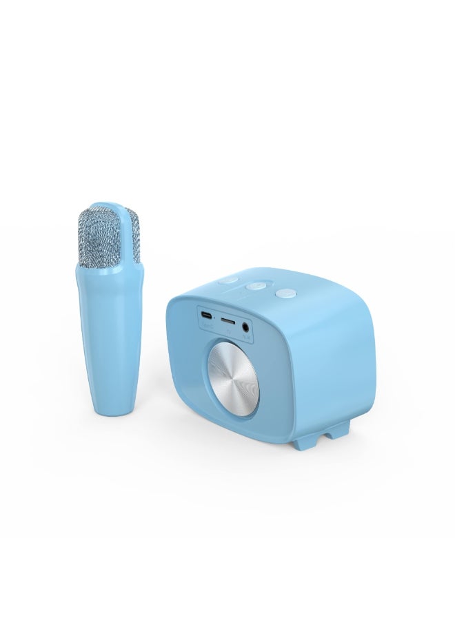 myFirst Voice 2 | Kids Portable Karaoke Machine w/ Wireless Mic, Lightweight, Rechargeable Battery, 5 Voice Changing Filter, Bluetooth Speaker, SD Card Slot, Wide Compatibility - Blue - Image 2
