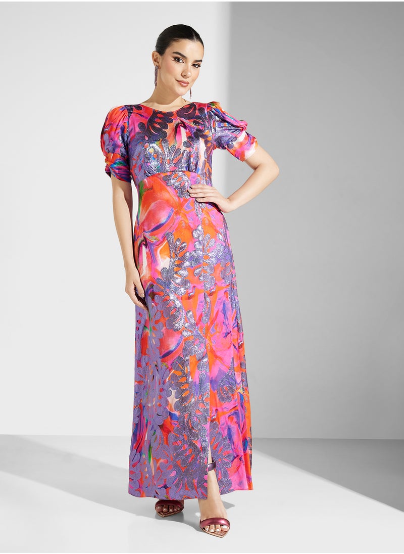 Closet London Gold V-Back Maxi Dress  - Image 1