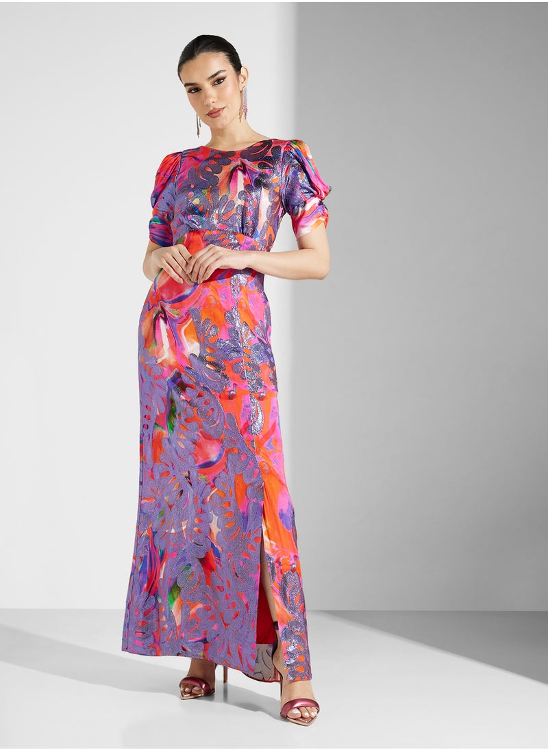 Closet London Gold V-Back Maxi Dress  - Image 4