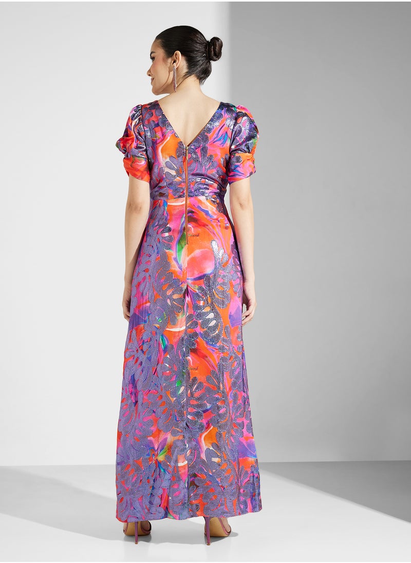Closet London Gold V-Back Maxi Dress  - Image 2