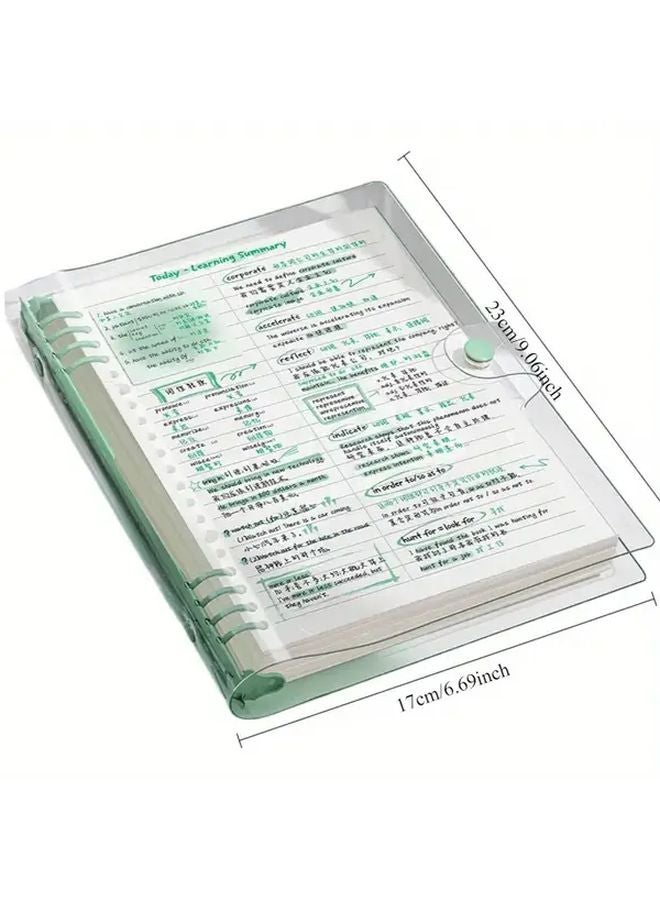 Blue Waterproof A5 Notebook 120 Pages 60 Clear Inner Pages Perforated Detachable Spiral Soft Leather - Image 3