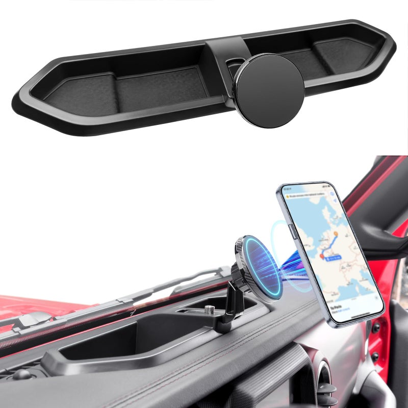 Utiiy Magnetic Phone Mount Holder Fit for 2018-2023 Jeep Wrangler JL JLU&Gladiator JT Car Dashboard Multi-Mount Phone Holder Dash Tray for 2023 Jeep JL/JT Accessories(2018-2023 4X4, Not for 4XE) - Image 1