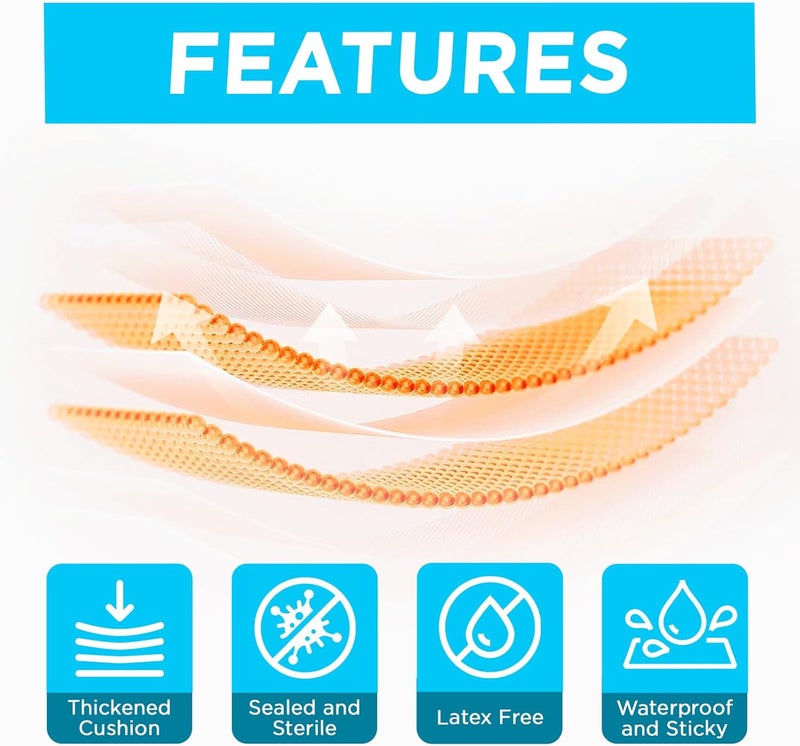 OK TAPE Blister BandageWaterproof Blister Prevention for Heel20 Count146in x 216in5pcs11in x 272in5pcs079in x 236in 10pcs - Image 2