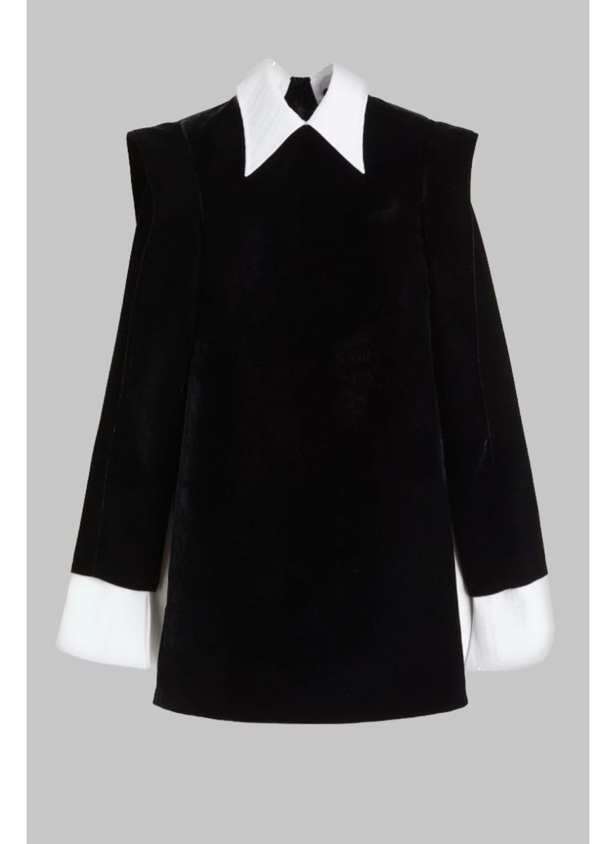 Ritnice - Women's Devy Padded Velvet Mini Dress - Image 1