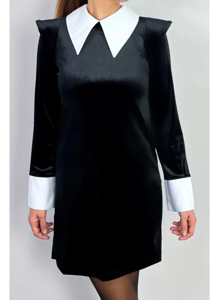 ريتنيس Collared Velvet Dress