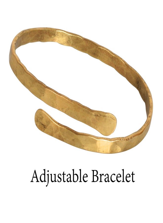 Touchstone Indian Bollywood Fashion Smart Hand Hammered Spiral Pattern Wrist Enhancer 0.25 Inch Free Size Very Exotic Designer Jewelry Cuff Bracelet in Gold Tone for Women. - Image 3