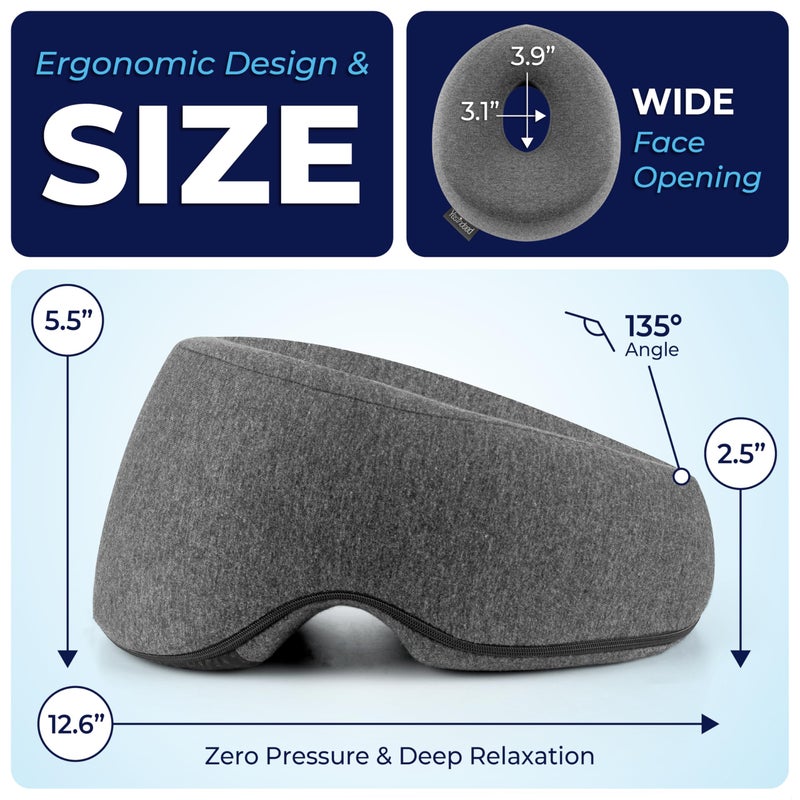 YESINDEED Face Down Pillow for Massage Bed â€“ BBL & Eye Surgery Recovery Headrest | Stomach Sleeping Face Pillow for Prone Sleep, Tanning & Spa | Adjustable Memory Foam Cradle with Removable Cover (Grey) - Image 3