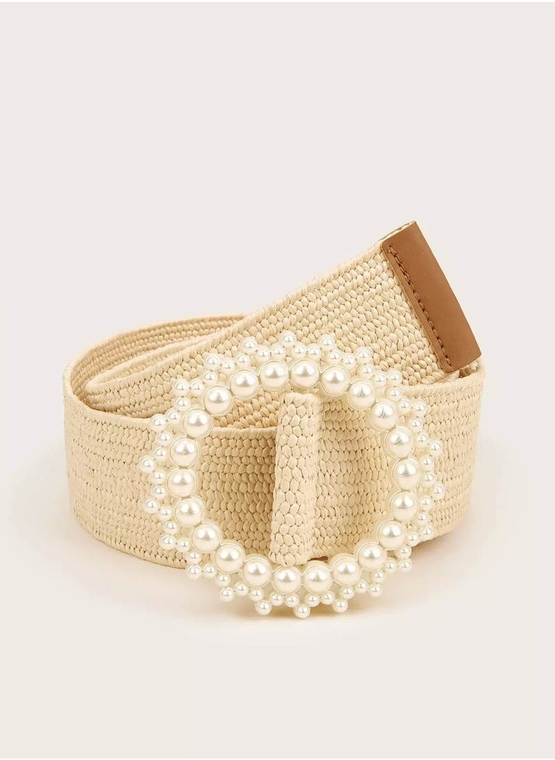 Generic Faux Pearl Buckle Belt  - Image 1
