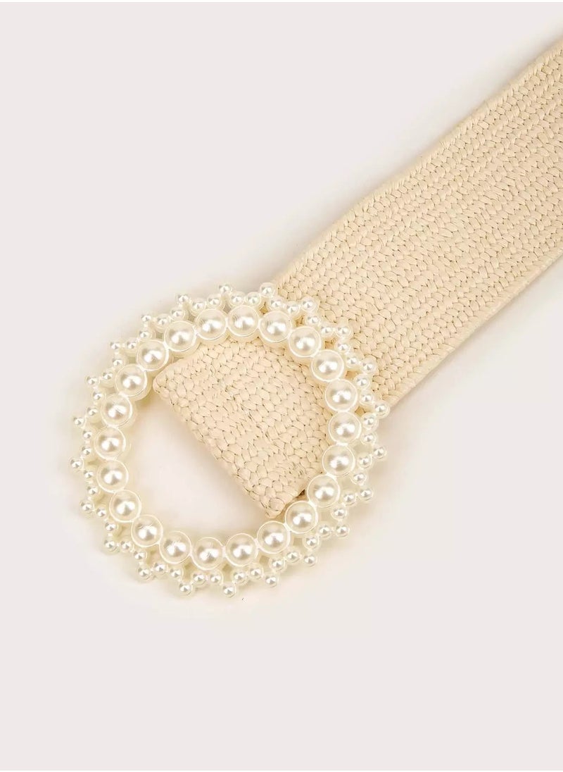 Generic Faux Pearl Buckle Belt  - Image 4