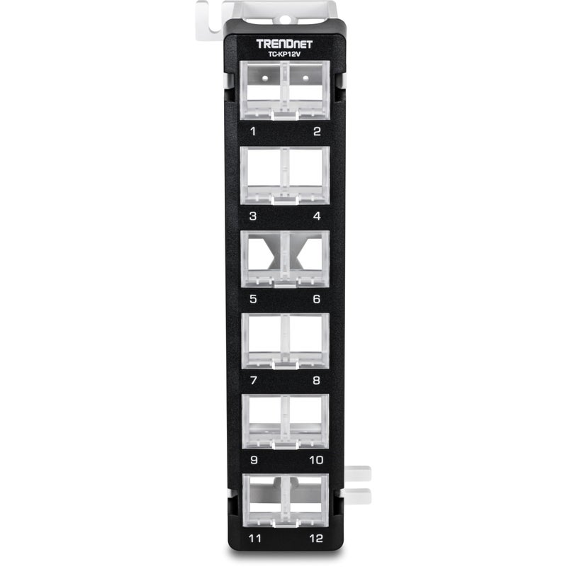 TRENDnet 12-Port Blank Angled Wall Mount Keystone Patch Panel, TC-KP12V, Use with TRENDnet Keystone Jacks (Sold Separately), Snap-in Style, Quick and Easy Access, 89D Wall Mount Bracket Included - Image 2