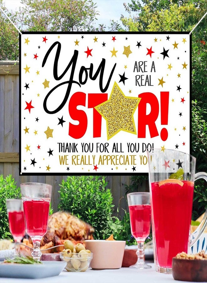 Ticuenicoa Ticuenicoo Large Thank You Banner 70.8x43.3 Inch - Colorful Star Design for Teacher Appreciation, Healthcare Workers & Staff Gifts - Indoor Outdoor Celebration Decor - Image 5