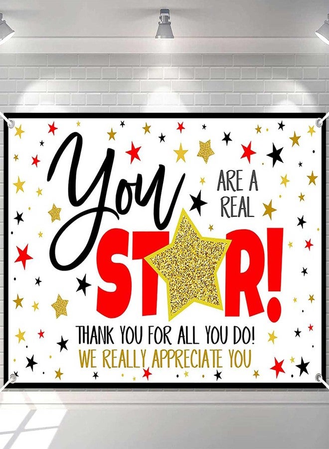 Ticuenicoa Ticuenicoo Large Thank You Banner 70.8x43.3 Inch - Colorful Star Design for Teacher Appreciation, Healthcare Workers & Staff Gifts - Indoor Outdoor Celebration Decor - Image 1
