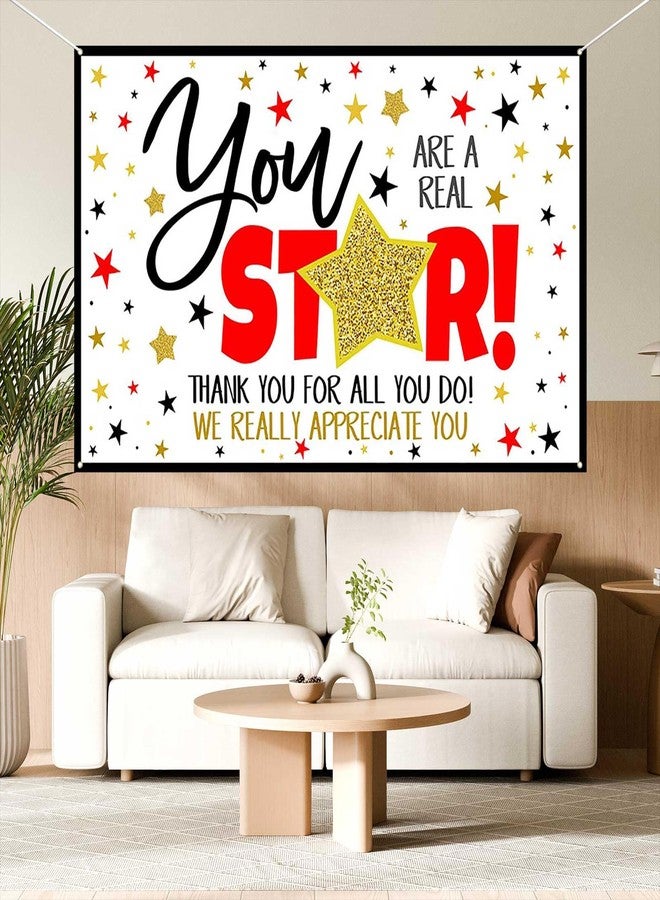 Ticuenicoa Ticuenicoo Large Thank You Banner 70.8x43.3 Inch - Colorful Star Design for Teacher Appreciation, Healthcare Workers & Staff Gifts - Indoor Outdoor Celebration Decor - Image 4